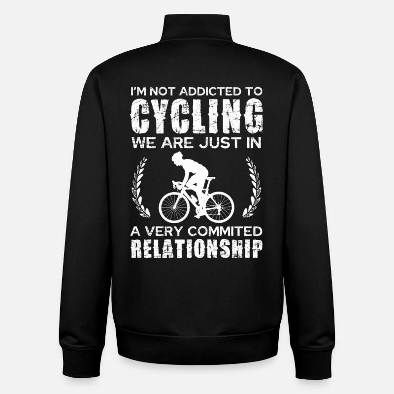 Cykelkärlek — i en engagerad relation - Unisex sweatshirt med dragkedja i ekologisk bomull Stanley/Stella - svart