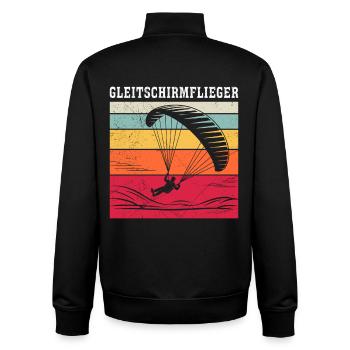 Paraglider GLEITSCHIRMFLIEGER LUSTIG - Unisex Organic Zip Sweatshirt von Stanley/Stella - Schwarz - Hinten - AI Model Male 185 light (185cm)