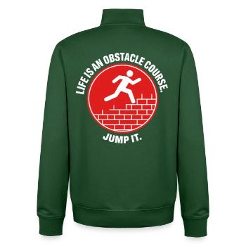 Parkour Life Obstacle Course Hindernislauf - Unisex Organic Zip Sweatshirt by Stanley/Stella - bottle green - Back - AI Model Male 185 dark (185cm)