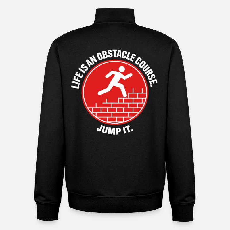 Parkour Life Obstacle Course Hindernislauf - Unisex Organic Zip Sweatshirt by Stanley/Stella - black