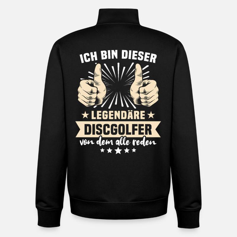 Dictons du disc golfeur - Sweat zippé unisexe en coton bio Stanley/Stella - noir