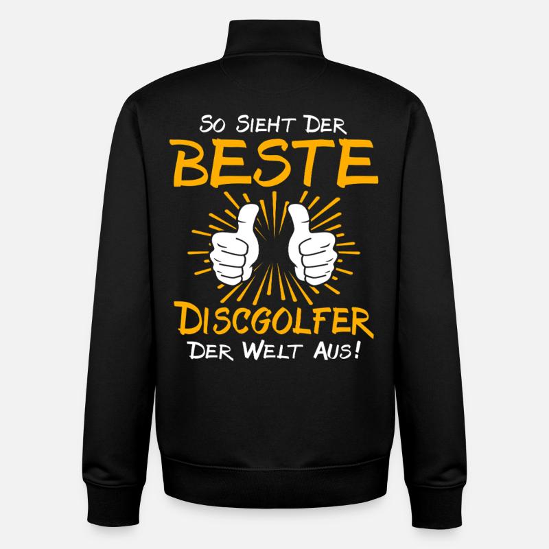 Disc Golfer Gift Idea - Unisex Organic Zip Sweatshirt by Stanley/Stella - black