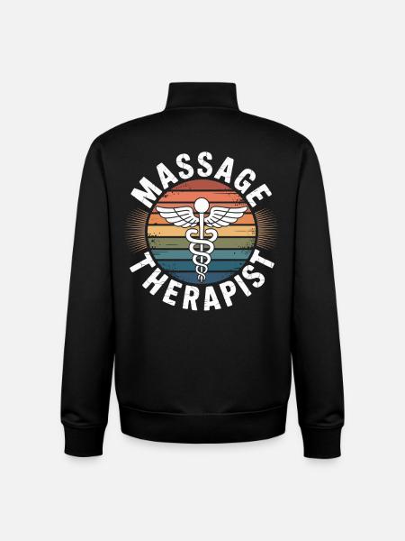 Retro Regenbogen Massage Logo - Unisex Organic Zip Sweatshirt von Stanley/Stella - Schwarz