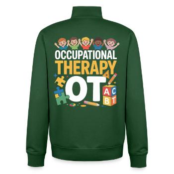 Kinder OT Motiv Ergotherapie Spaß - Unisex Organic Zip Sweatshirt von Stanley/Stella - Flaschengrün - Hinten - AI Model Male 185 dark (185cm)