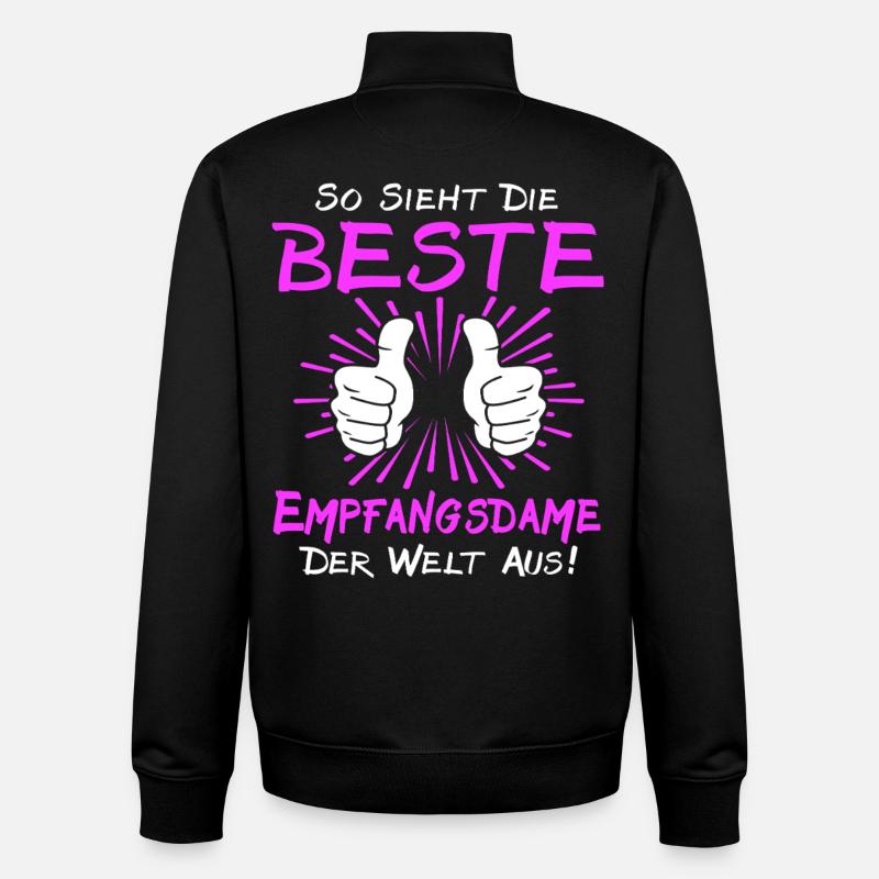 Réceptionniste qui dit - Sweat zippé unisexe en coton bio Stanley/Stella - noir