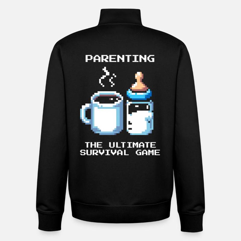 Parentalité : Survie ultime | Parents - Sweat zippé unisexe en coton bio Stanley/Stella - noir