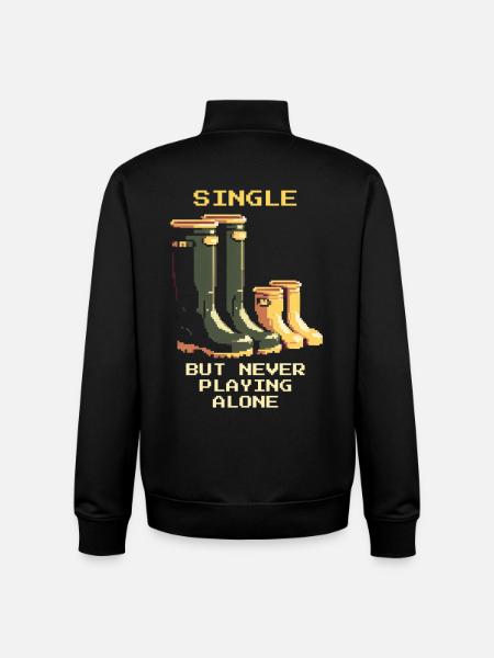 Single, but never alone | Single parent - Unisex Organic Zip Sweatshirt by Stanley/Stella - black