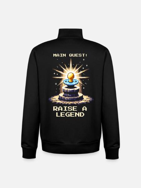 Main Quest: Legende großziehen | Eltern - Unisex Organic Zip Sweatshirt von Stanley/Stella - Schwarz