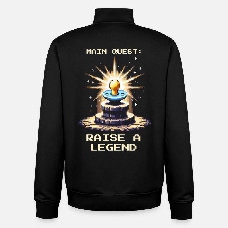 Main Quest: Legende großziehen | Eltern - Unisex Organic Zip Sweatshirt von Stanley/Stella - Schwarz