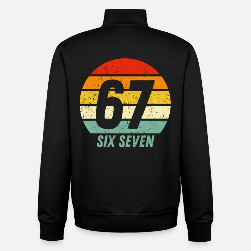 67 Six Sept - Sweat zippé unisexe en coton bio Stanley/Stella - noir