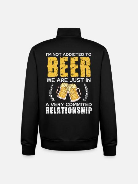 Beer Lover Relationship Joke Shirt - Unisex Organic Zip Sweatshirt by Stanley/Stella - black