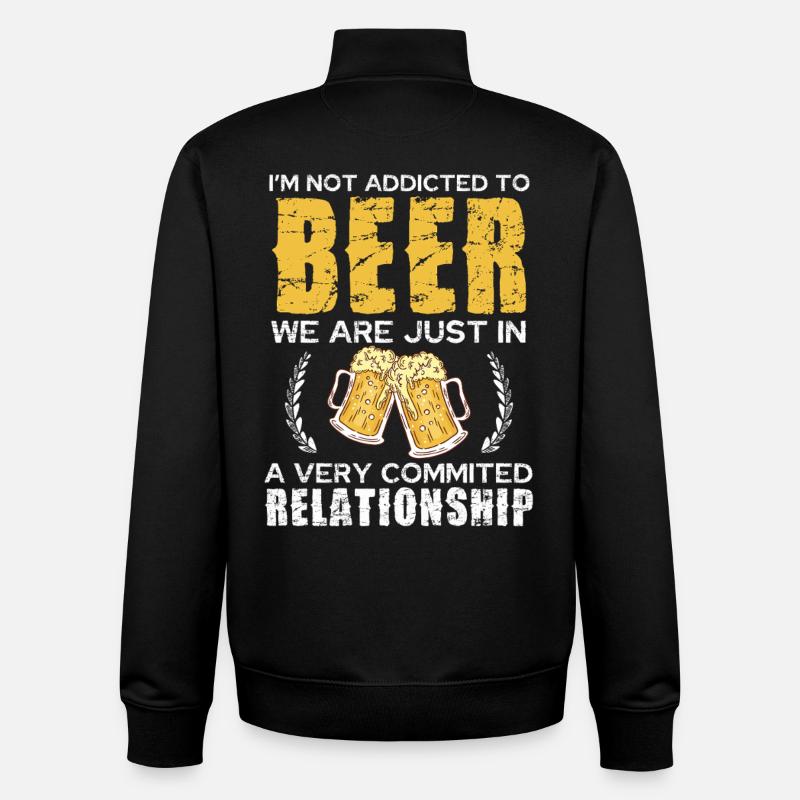 Relation amoureuse de bière Chemise blague - Sweat zippé unisexe en coton bio Stanley/Stella - noir