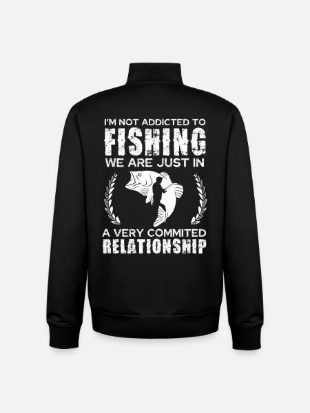 Married to Fishing - Saying - Unisex Organic Zip Sweatshirt by Stanley/Stella - black