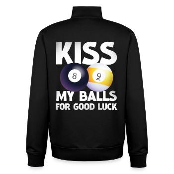 Humour de billard : Duo Lucky Balls - Sweat zippé unisexe en coton bio Stanley/Stella - noir - Dos - AI Model Male 185 light (185cm)