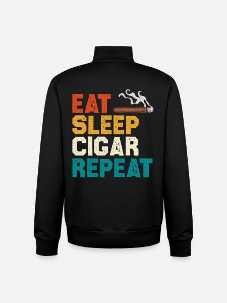 Eat Sleep Cigar Repeat Tee - Unisex Organic Zip Sweatshirt von Stanley/Stella - Schwarz