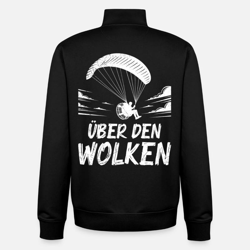 Paraglider ABOVE THE CLOUDS Fun - Unisex Organic Zip Sweatshirt by Stanley/Stella - black