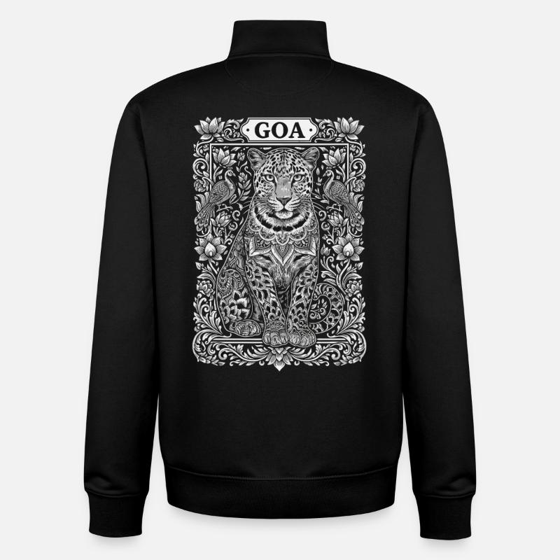 Goa Leopard Mandala - Unisex Organic Zip Sweatshirt von Stanley/Stella - Schwarz