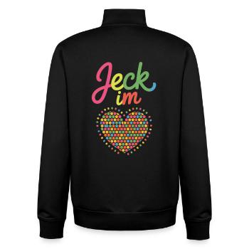 Costume de confettis du Carnaval de Jeck in the Heart - Sweat zippé unisexe en coton bio Stanley/Stella - noir - Dos - AI Model Male 185 light (185cm)