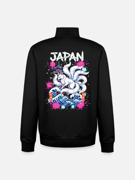 Kitsune Japan Pagode – Anime Fuchsgeist - Unisex Organic Zip Sweatshirt von Stanley/Stella - Schwarz