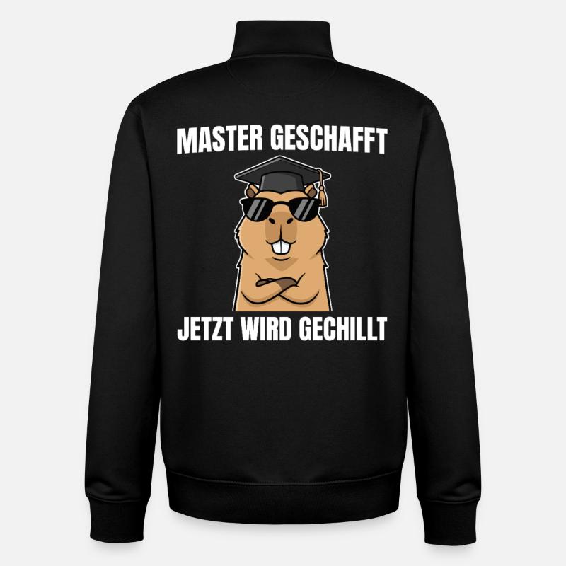 Master Passed Capybara Master's Exam - Unisex Organic Zip Sweatshirt by Stanley/Stella - black