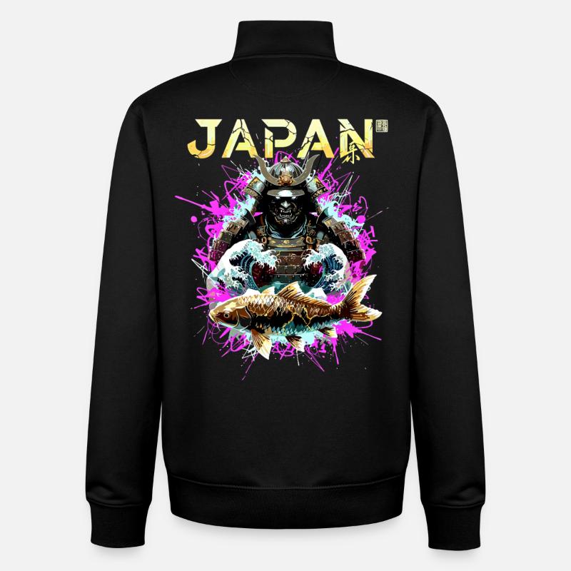 Cyber Samurai – Japan Warrior - Unisex Organic Zip Sweatshirt by Stanley/Stella - black