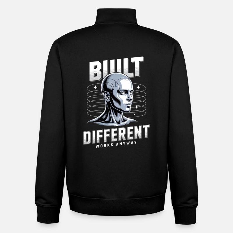 Neurodivergent Neurodiversity Built Differend - Unisex Organic Zip Sweatshirt by Stanley/Stella - black