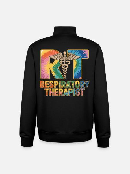 Respiratory Therapist Tie-Dye - Unisex Organic Zip Sweatshirt by Stanley/Stella - black