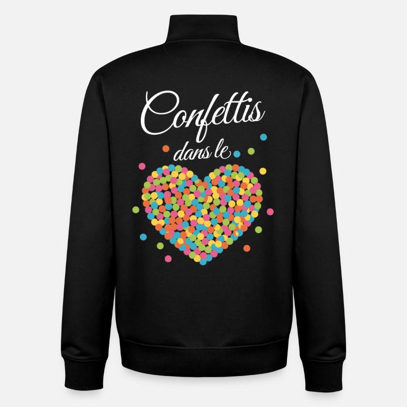 Festliches Konfettiherz - Unisex Organic Zip Sweatshirt von Stanley/Stella - Schwarz