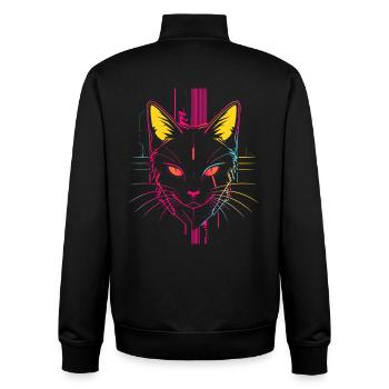 Cat Steampunk Look - Unisex Organic Zip Sweatshirt by Stanley/Stella - black - Back - AI Model Male 185 light (185cm)