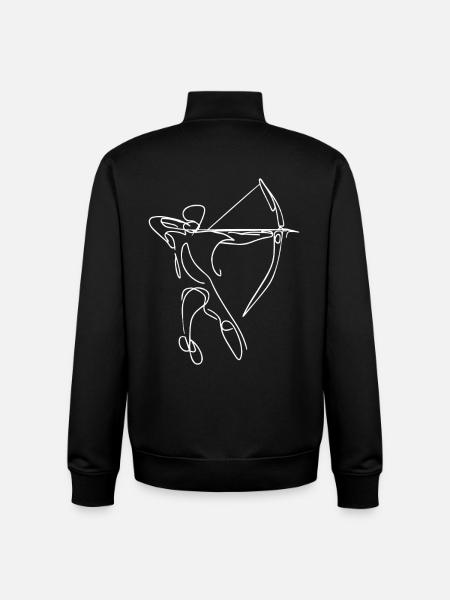 Archer Drawing - Unisex Organic Zip Sweatshirt by Stanley/Stella - black
