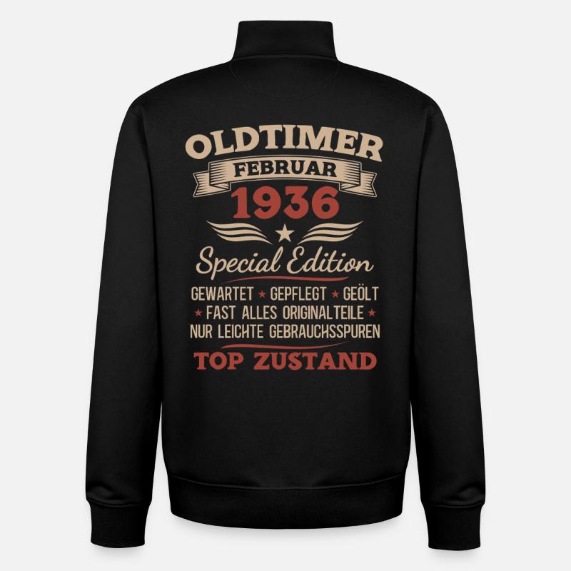 90e anniversaire Homme Millésime 1936 - Sweat zippé unisexe en coton bio Stanley/Stella - noir