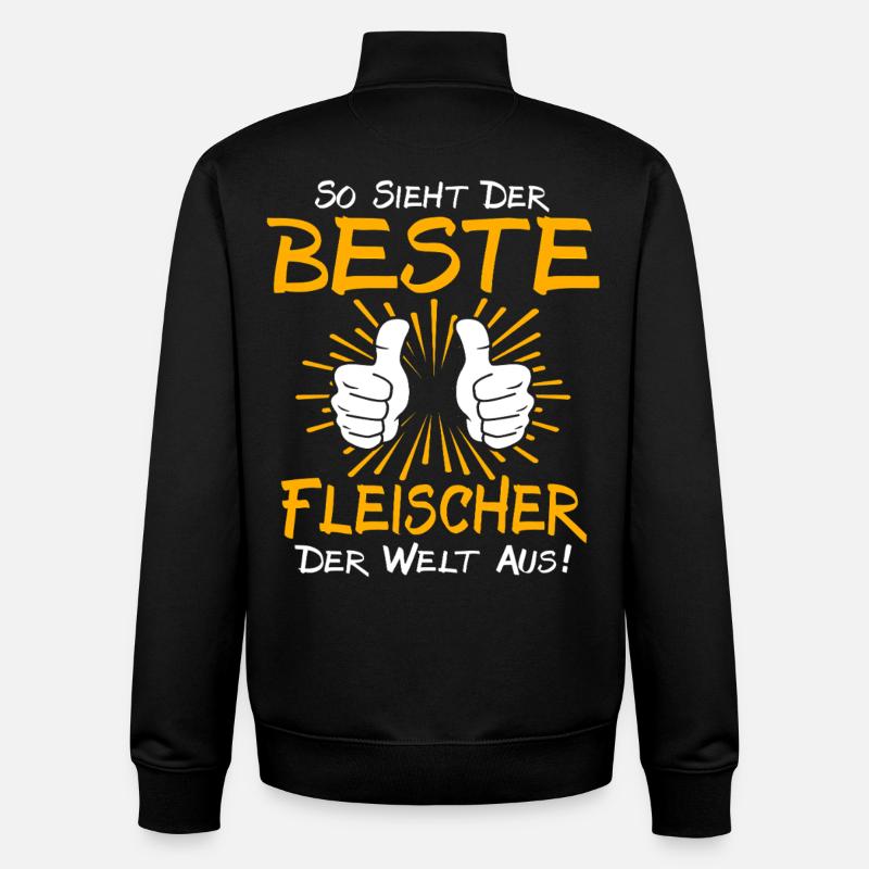 Idée cadeau boucher - Sweat zippé unisexe en coton bio Stanley/Stella - noir