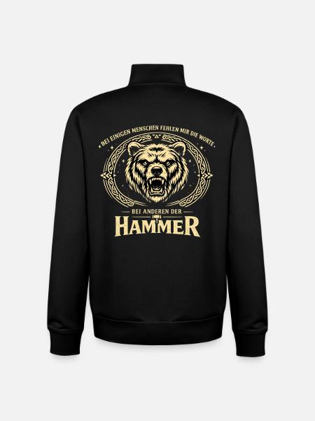 Hammer for others | Bear Saying - Unisex Organic Zip Sweatshirt by Stanley/Stella - black