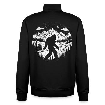 Sasquatch de nuit de la forêt de Bigfoot - Sweat zippé unisexe en coton bio Stanley/Stella - noir - Dos - AI Model Male 185 light (185cm)