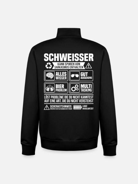 Welder Problem Solver – Funny Craftsman Info - Unisex Organic Zip Sweatshirt by Stanley/Stella - black