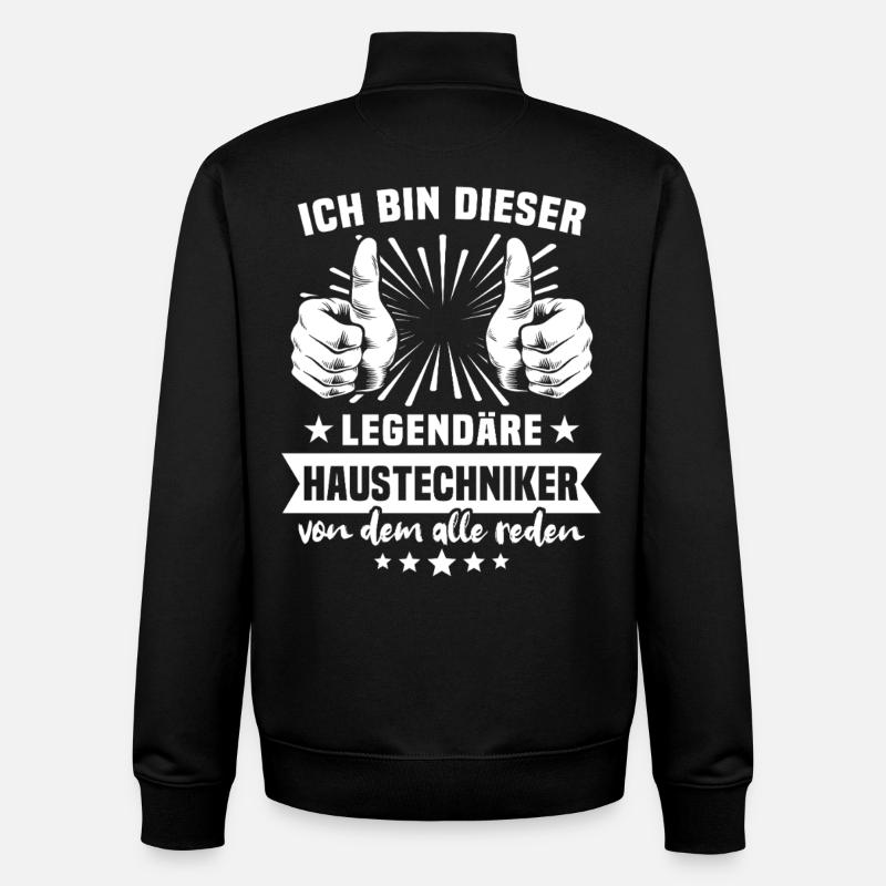 In-house technician legend - Unisex Organic Zip Sweatshirt by Stanley/Stella - black