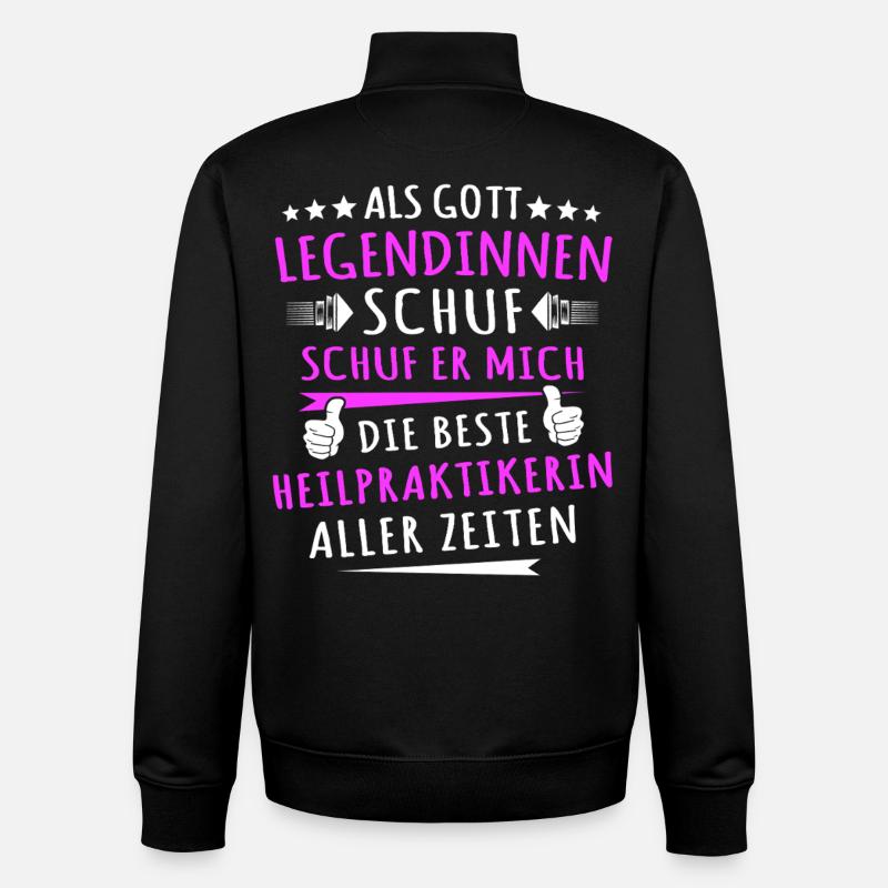 Idée de cadeau pour naturopathe - Sweat zippé unisexe en coton bio Stanley/Stella - noir