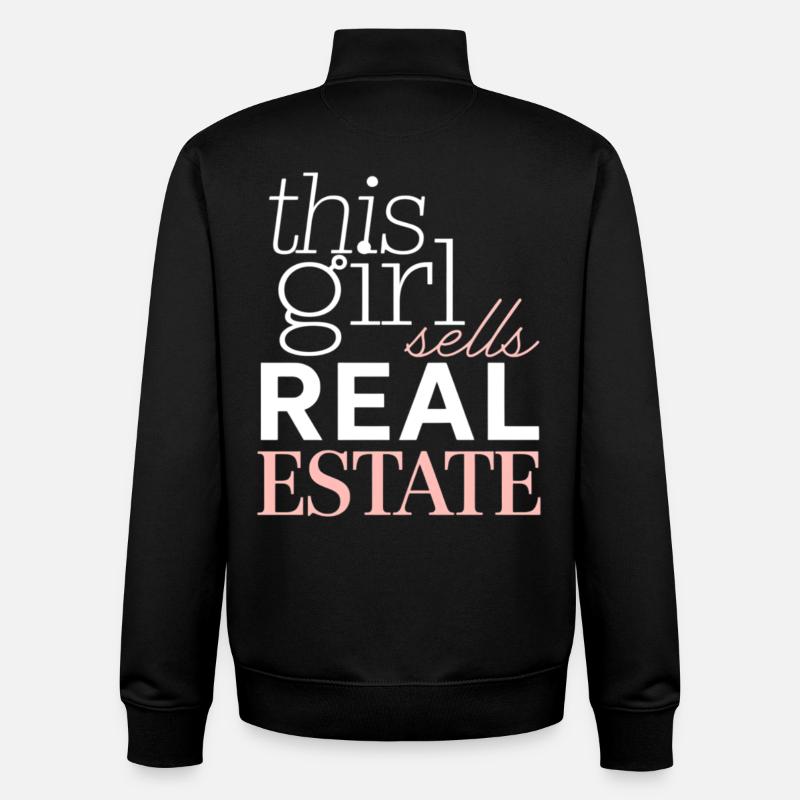 Cette fille vend de l’immobilier - Sweat zippé unisexe en coton bio Stanley/Stella - noir