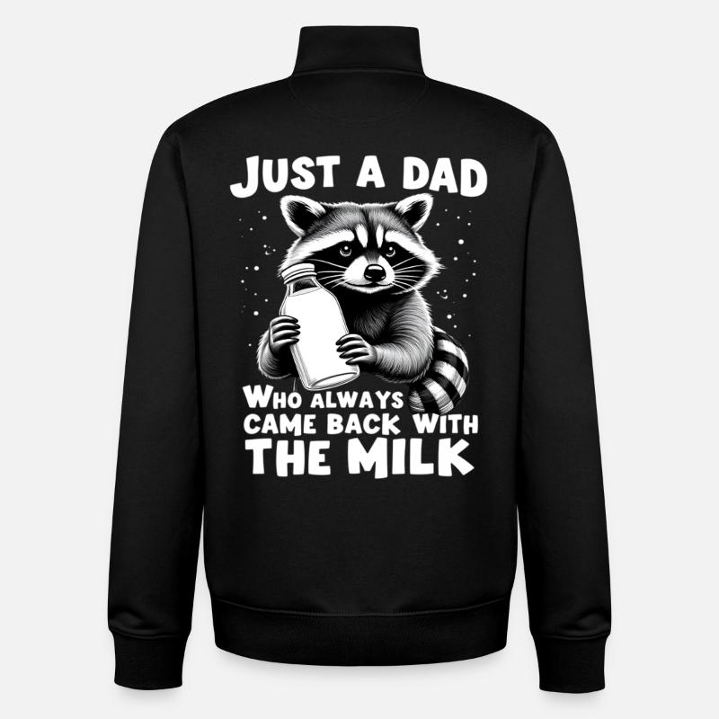 Milchbringender Vater-Raccoon - Unisex Organic Zip Sweatshirt von Stanley/Stella - Schwarz