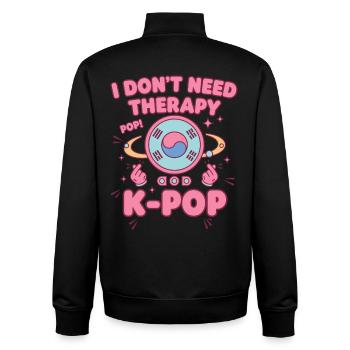 Ich brauche keine Therapie, Pop, K-Pop, koreanische Musikfans. - Unisex Organic Zip Sweatshirt von Stanley/Stella - Schwarz - Hinten - AI Model Male 185 light (185cm)