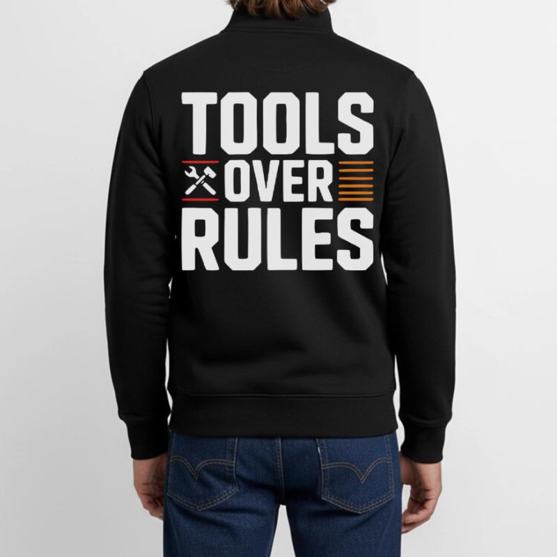 Tools Over Rules Statement Design Unisex Organic Zip Sweatshirt by Stanley/Stella