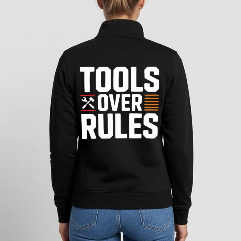 Tools Over Rules Statement Design Unisex Organic Zip Sweatshirt by Stanley/Stella