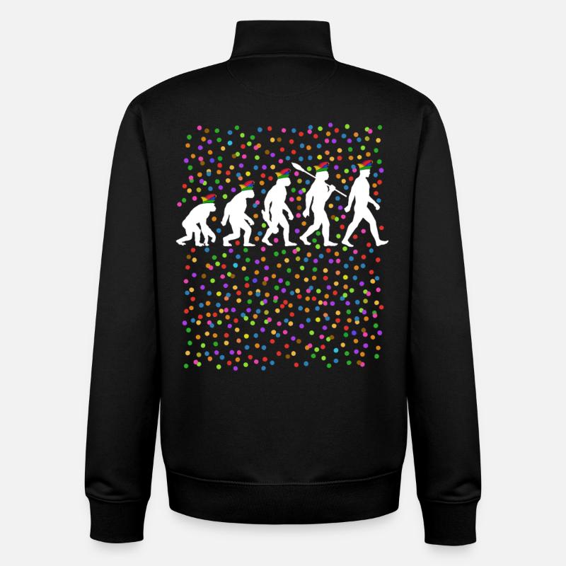 Homo Karnevalis | Evolution der Narren, Fastnacht - Unisex Organic Zip Sweatshirt von Stanley/Stella - Schwarz