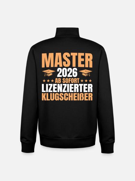 Mastertitel 2026 Masterprüfung bestanden Abschluss - Unisex Organic Zip Sweatshirt von Stanley/Stella - Schwarz