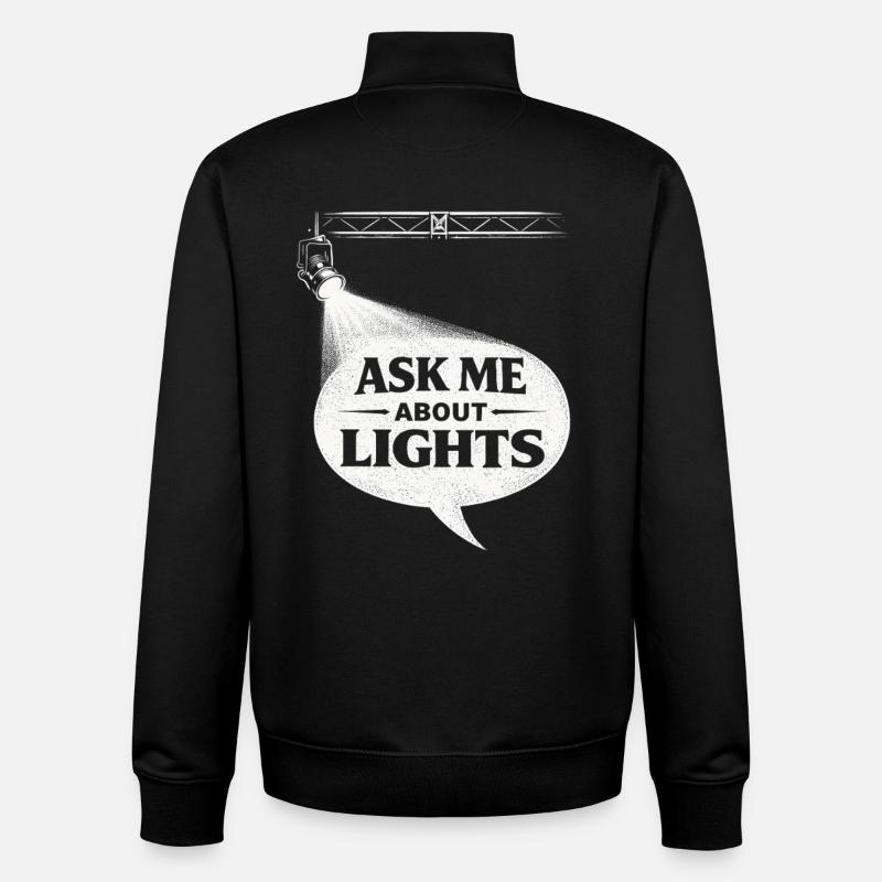 Lichttechniker me demande des lumières - Sweat zippé unisexe en coton bio Stanley/Stella - noir