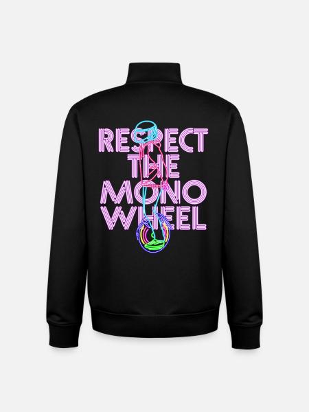Respect The Monowheel Monocyclist - Unisex Organic Zip Sweatshirt by Stanley/Stella - black