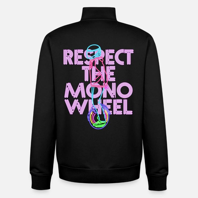 Respectez le monocycliste monoroue - Sweat zippé unisexe en coton bio Stanley/Stella - noir