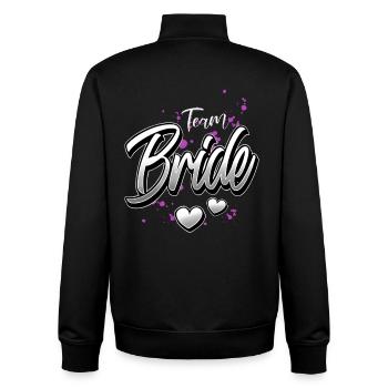 Team Bride JGA  - Unisex Organic Zip Sweatshirt von Stanley/Stella - Schwarz - Hinten - AI Model Male 185 light (185cm)