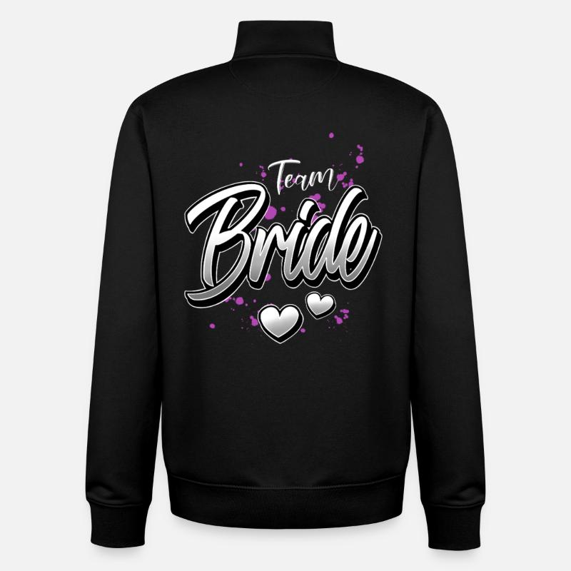 Team Bride Bachelor Party - Unisex Organic Zip Sweatshirt by Stanley/Stella - black