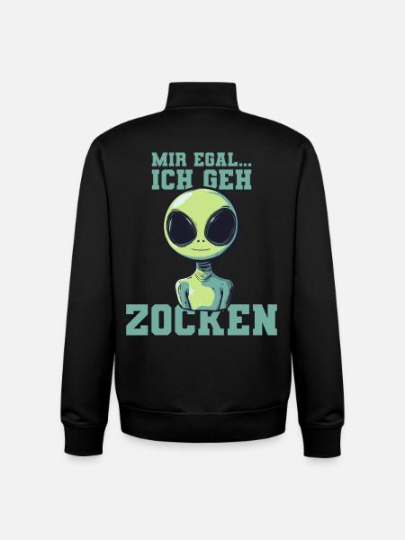 alien - ich geh zocken - Unisex Organic Zip Sweatshirt von Stanley/Stella - Schwarz
